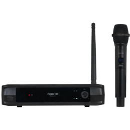 Fonestar bezdrátový UHF mikrofonní set, fixní frekvence, dosah 30 m, DSP, XLR/Jack výstup, 12V DC