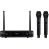 Fonestar Duální UHF mikrofonní set, 2× ruční Mic, fixní frekvence, dosah 30 m, XLR/Jack výstup, latence 3 ms