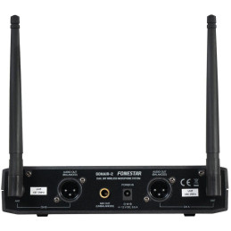 Fonestar Duální UHF mikrofonní set, 2× ruční Mic, fixní frekvence, dosah 30 m, XLR/Jack výstup, latence 3 ms