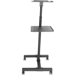 Fonestar Mobilní stojan pro projektor/notebook, nosnost 10 kg, 2 police, výška 95–145 cm, náklon, kolečka, černý