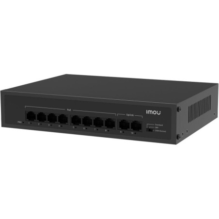 Imou switch SF110P/ 8x 10/100 M PoE port/ 2x 10/100M Uplink port/ IEEE 802.3af/at/ 1.6Gbps/ černý