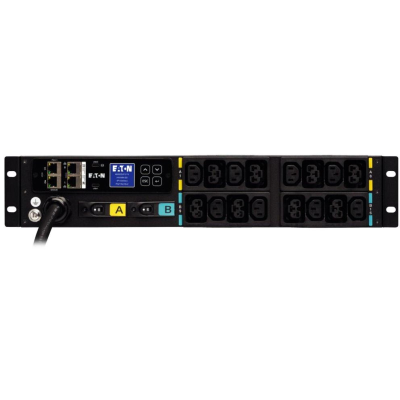 EATON ePDU G4: Měřený vstup IEC 2U horizontální, In: IEC60309 32A 1P - Out: 8xC13,8xC39