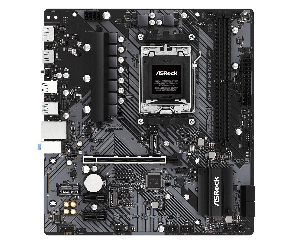 MB Asrock A620M-HDV/M.2+ /AM5/2xDDR5/M.2/HDMI/DP/mATX, neorginální krabice