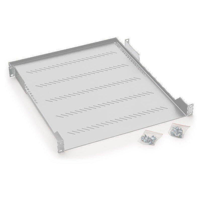 Triton 19" polička s perforací 1U/350mm, max.nosnost 40kg RAL7035, šedá