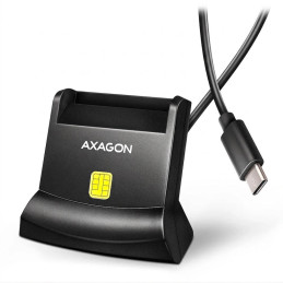 AXAGON čtečka kontaktních smart karet (eObčanka) / CRE-SM4NC / USB-C / USB 2.0/ 1,2m