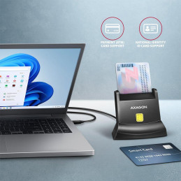 AXAGON čtečka kontaktních smart karet (eObčanka) / CRE-SM4NC / USB-C / USB 2.0/ 1,2m