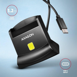 AXAGON čtečka kontaktních smart karet (eObčanka) / CRE-SM4NC / USB-C / USB 2.0/ 1,2m