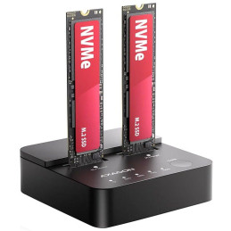 AXAGON dockovací stanice 2x M.2 NVMe SSD / ADSA-M2C22L / USB-C / USB 3.2 Gen2 / kabel 30cm USB-C na USB-C