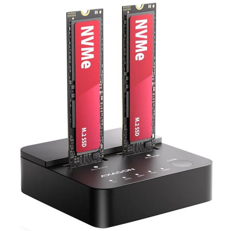 AXAGON dockovací stanice 2x M.2 NVMe SSD / ADSA-M2C22L / USB-C / USB 3.2 Gen2 / kabel 30cm USB-C na USB-C