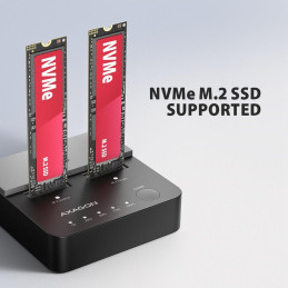 AXAGON dockovací stanice 2x M.2 NVMe SSD / ADSA-M2C22L / USB-C / USB 3.2 Gen2 / kabel 30cm USB-C na USB-C
