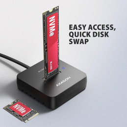 AXAGON dockovací stanice 1x M.2 NVMe SSD / ADSA-M2C11L / USB-C / USB 3.2 Gen2 / kabel 30cm USB-C na USB-C