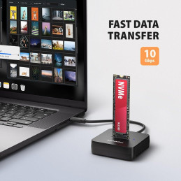 AXAGON dockovací stanice 1x M.2 NVMe SSD / ADSA-M2C11L / USB-C / USB 3.2 Gen2 / kabel 30cm USB-C na USB-C