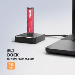 AXAGON dockovací stanice 1x M.2 NVMe SSD / ADSA-M2C11 / USB-C / USB 3.2 Gen2 / kabel 25cm USB-C na USB-C