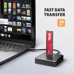 AXAGON dockovací stanice 1x M.2 NVMe SSD / ADSA-M2C11 / USB-C / USB 3.2 Gen2 / kabel 25cm USB-C na USB-C