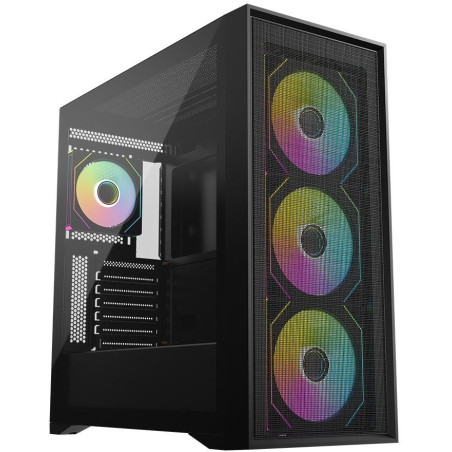 Krux skříň Vox / ATX / 3x140mm a 1x120 mm ARGB fan / USB 2.0 / USB 3.0 / USB-C / tvrzené sklo /  černá