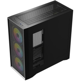 Krux skříň Vox / ATX / 3x140mm a 1x120 mm ARGB fan / USB 2.0 / USB 3.0 / USB-C / tvrzené sklo /  černá