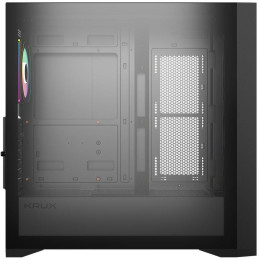 Krux skříň Vox / ATX / 3x140mm a 1x120 mm ARGB fan / USB 2.0 / USB 3.0 / USB-C / tvrzené sklo /  černá