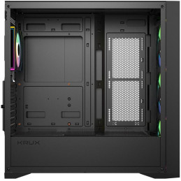Krux skříň Vox / ATX / 3x140mm a 1x120 mm ARGB fan / USB 2.0 / USB 3.0 / USB-C / tvrzené sklo /  černá