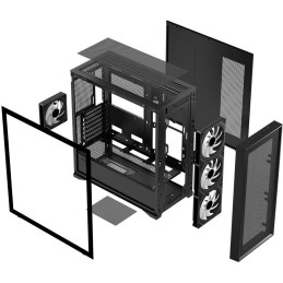 Krux skříň Vox / ATX / 3x140mm a 1x120 mm ARGB fan / USB 2.0 / USB 3.0 / USB-C / tvrzené sklo /  černá