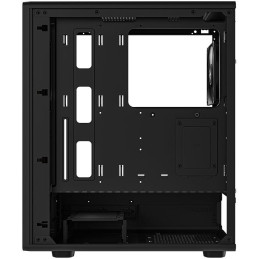 Krux skříň Heliora / ATX / 120mm fan / USB3.0 / USB-C / zaoblená / dřevěný design panelu / černá