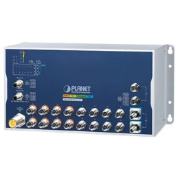 Planet Průmyslový PoE switch 8x Gb 802.3at, 8x Gb, 2x 10 Gb, M12 konektory, 2x 10G Q-ODC, IP50, -40+70°C, 24-110 VDC
