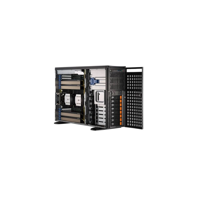 SUPERMICRO 4U server SYS-741GE-TNRT, 2x 4410Y 2P 12C CPU, 8x 32GB DDR5-6400, 2x SSD M.2 NVMe PCIe4 960GB, AOC-S3908L-H8I