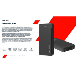 CANYON power bank OnPower 200 20000mAh Black