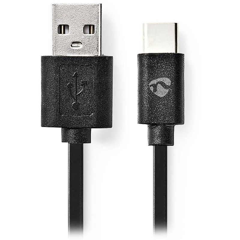 NEDIS kabel USB 2.0/ zástrčka USB-C - zástrčka USB-A/ 15W/ černý/ box/ 1m