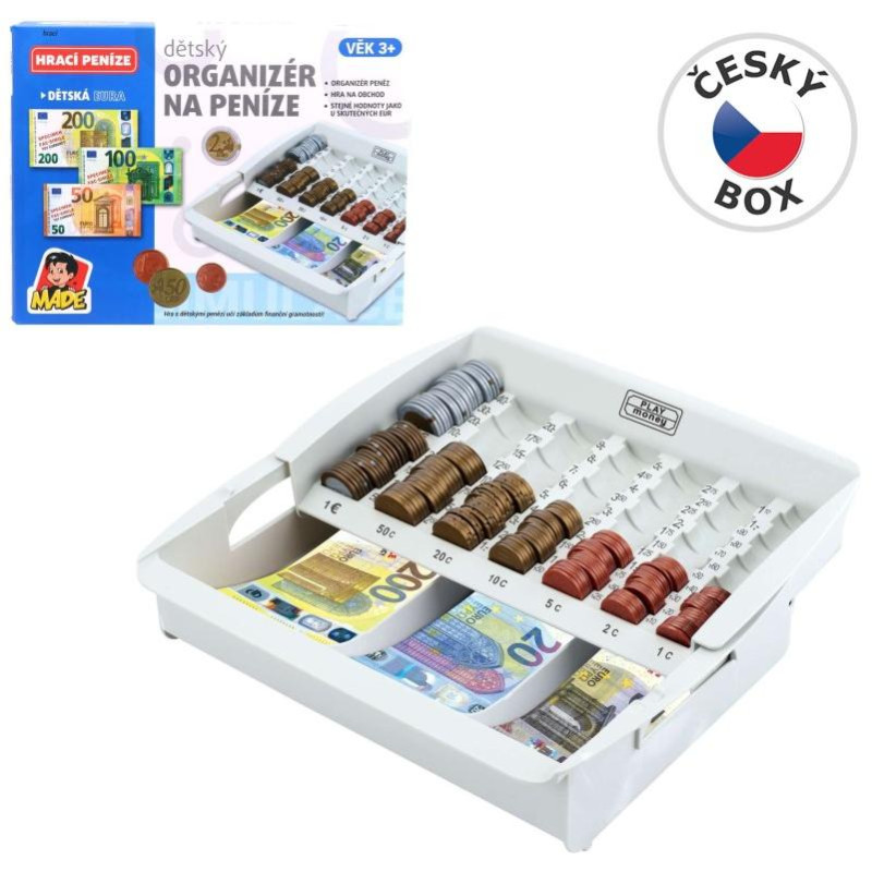 Box na peníze – organizér na euro mince a bankovky