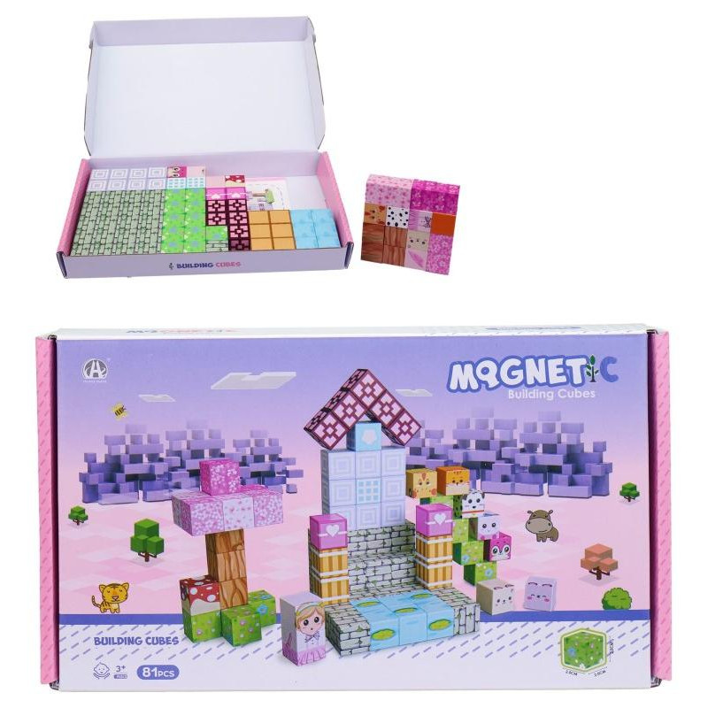 Magnetické kostky stavebnice, 81 dílů