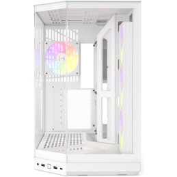 HYTE skříň Y50 ARGB Snow White / panoramatické sklo / dvě komory / 4x ARGB fan / bez zdroje / 1x USB-C / 2x USB-A