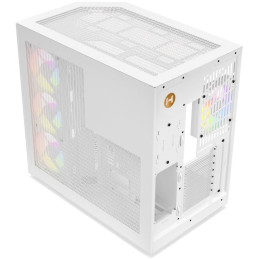 HYTE skříň Y50 ARGB Snow White / panoramatické sklo / dvě komory / 4x ARGB fan / bez zdroje / 1x USB-C / 2x USB-A