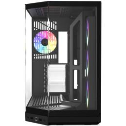 HYTE skříň Y50 ARGB Pitch Black / panoramatické sklo / dvě komory / 4x ARGB fan / bez zdroje / 1x USB-C / 2x USB-A