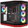 HYTE skříň Y50 ARGB Black Cherry / panoramatické sklo / dvě komory / 4x ARGB fan / bez zdroje / 1x USB-C / 2x USB-A