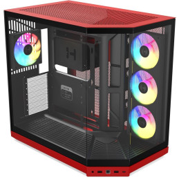 HYTE skříň Y50 ARGB Black Cherry / panoramatické sklo / dvě komory / 4x ARGB fan / bez zdroje / 1x USB-C / 2x USB-A