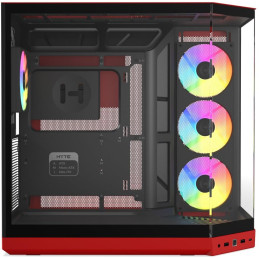 HYTE skříň Y50 ARGB Black Cherry / panoramatické sklo / dvě komory / 4x ARGB fan / bez zdroje / 1x USB-C / 2x USB-A