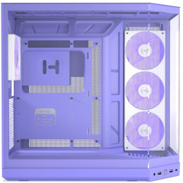 HYTE skříň Y50 ARGB Taro Milk / panoramatické sklo / dvě komory / 4x ARGB fan / bez zdroje / 1x USB-C / 2x USB-A