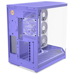 HYTE skříň Y50 ARGB Taro Milk / panoramatické sklo / dvě komory / 4x ARGB fan / bez zdroje / 1x USB-C / 2x USB-A