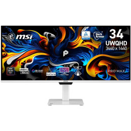 MSI Gaming PRO MAX 341QPXW14G/ 34"/ 3440x1440 / OLED/ 0,03ms/ 144Hz/ 250cd/m2/ 1500000:1/ HDMI/ DP/ USB-C/ VESA/ černý