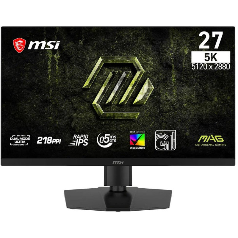 MSI Gaming MAG 271KPD7/ 27"/ 5120x2880/ IPS/ 0,5ms/ 75Hz/ 350cd/m2/ 1500:1/ HDMI/ DP/ USB/ VESA/ černý