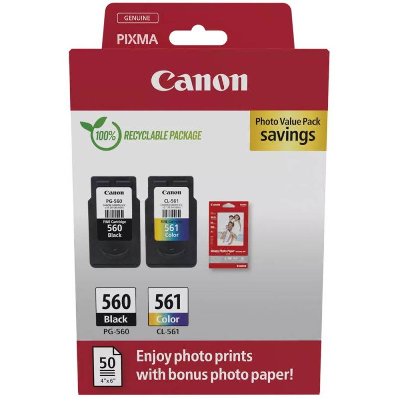 Canon inkoustová náplň CRG PG-560/CL-561 PVP 4x6 (GP-501 50listů)