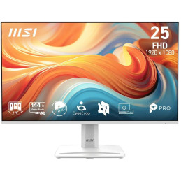 MSI PRO MP251W E14A/ 24"/ 1920x1080/ IPS/ 4ms/ 144Hz/ 300cd/m2/ 1500:1/ HDMI/ DP/ VESA/ bílý