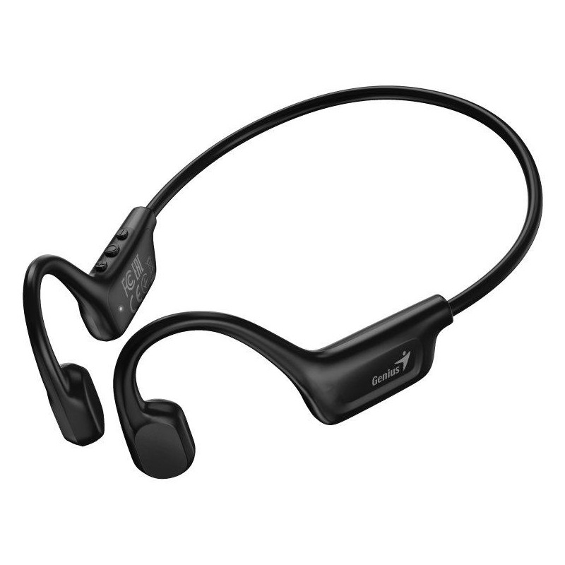 GENIUS bezdrátový headset HS-955BT/ sportovní/ přenos po kosti/ IPX7/ černý/ BT/ USB-C nabíjení
