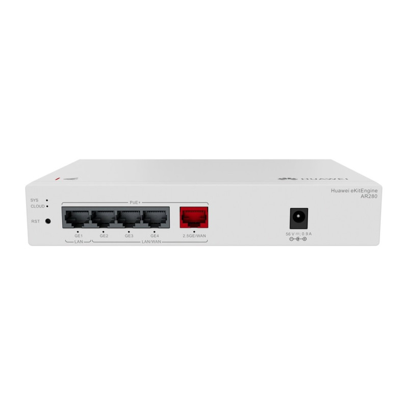 Huawei eKit AR280 Router 1x 2.5G WAN, 4G LAN, 41W PoE+, WAC, VPN, Cloud Managed, Fanless, Desktop