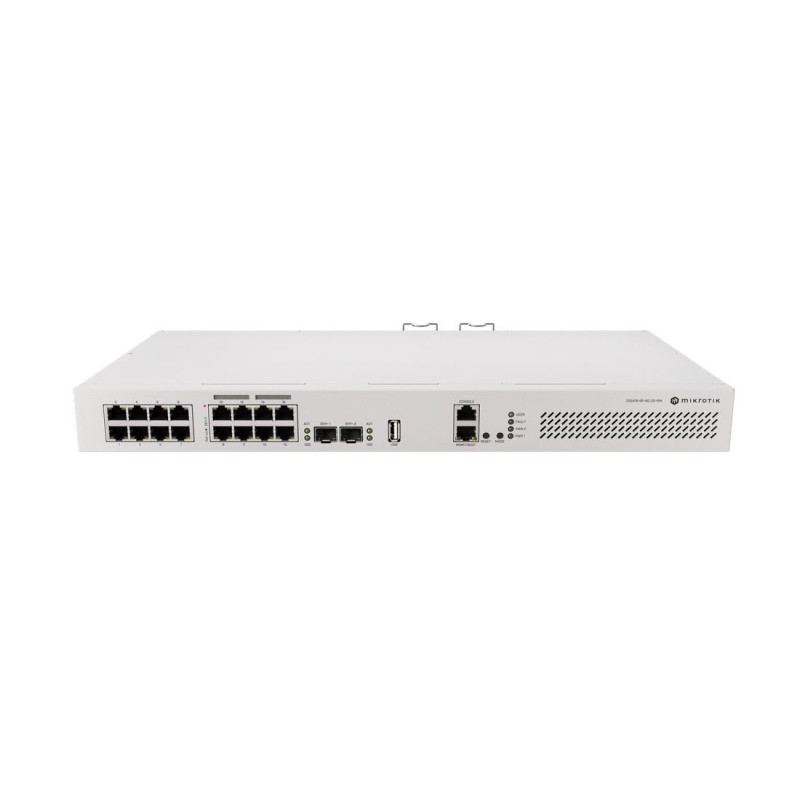 MikroTik Cloud Router Switch CRS418-8P-8G-2S+RM, 8x1G, 8x1G PoE+ (150 W), 2SFP+, 1xUSB 3.0, L5, Rack