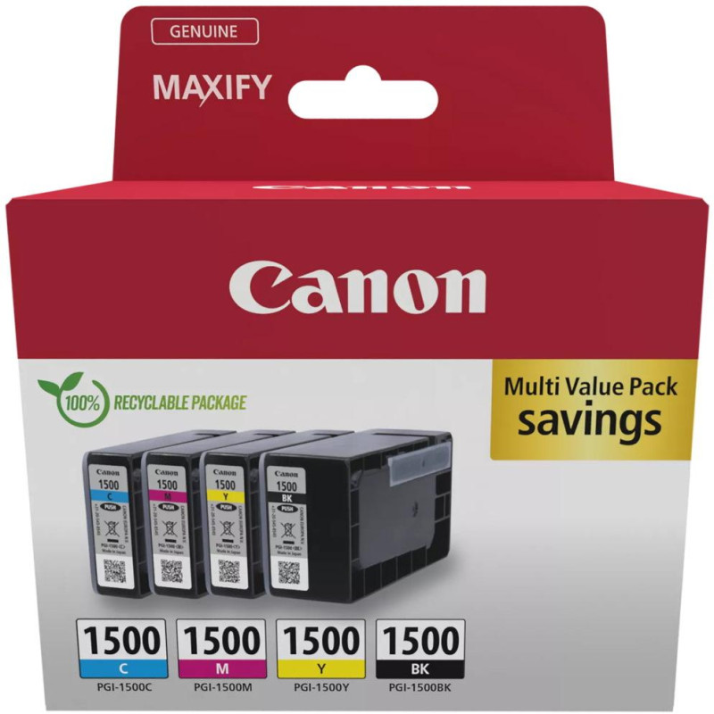 Canon inkoustová náplň PGI-1500 BK/C/M/Y MULTI Ink Value Pack
