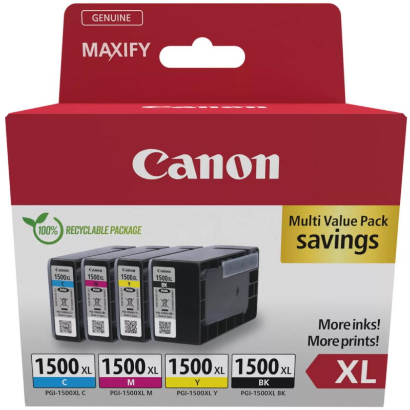Canon inkoustová náplň PGI-1500XL BK/C/M/Y MULTI  Ink Value Pack