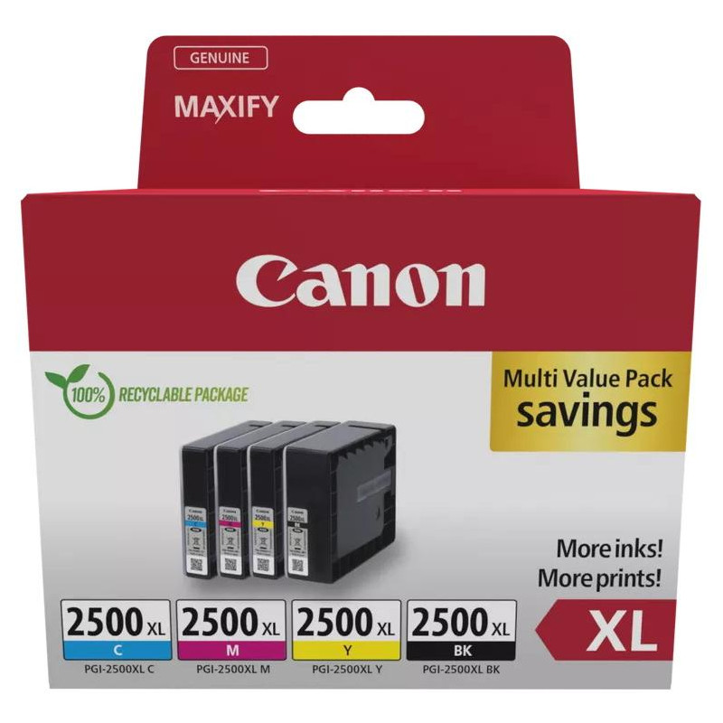 Canon inkoustová náplň PGI-2500XL BK/C/M/Y MULTI  Ink Value Pack