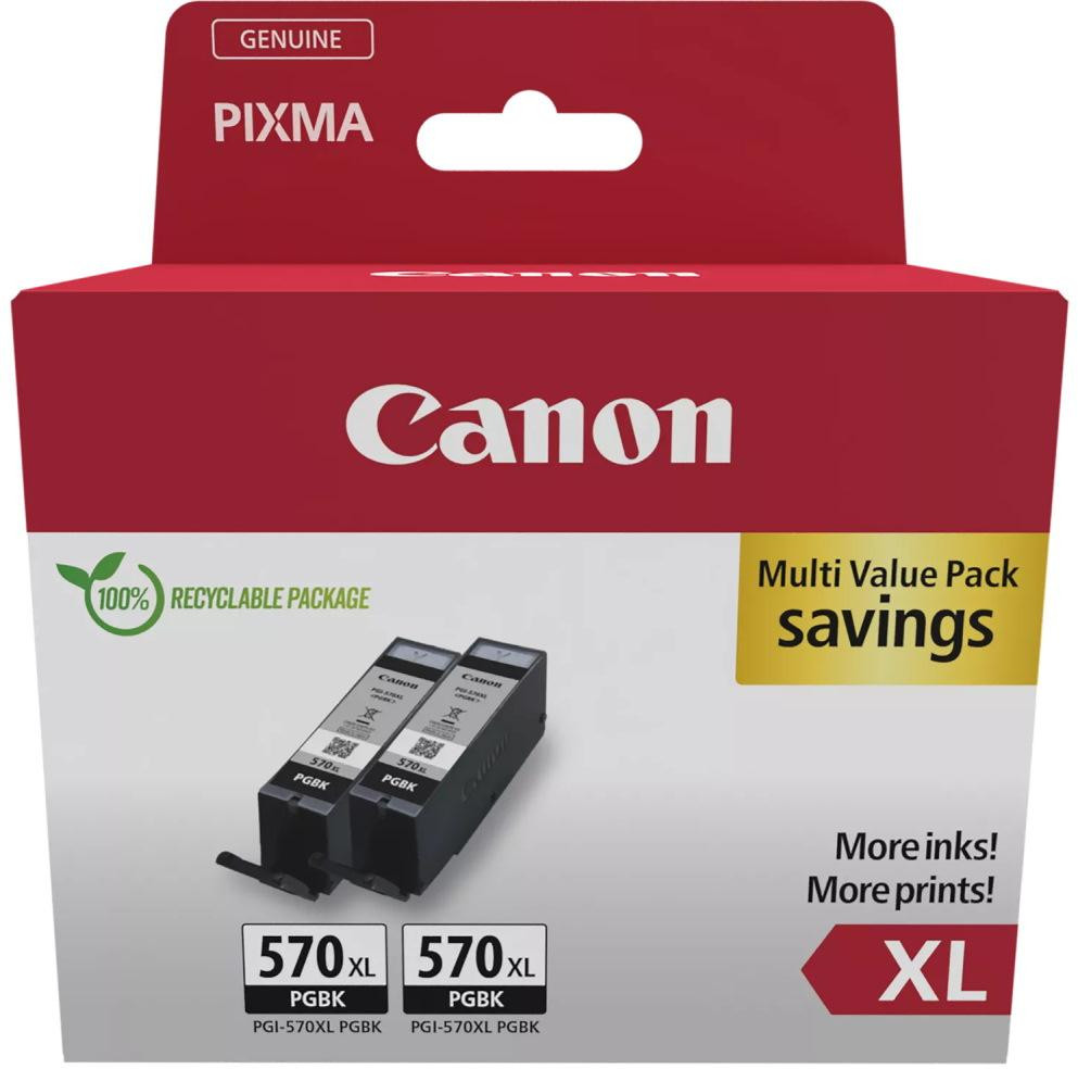 Canon inkoustová náplň PGI-570XL BK TWIN  SEC Pigment černáXL