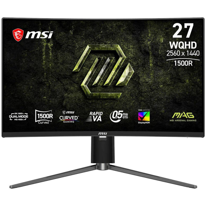 MSI Gaming MAG 274CQPDF X32/ 27"/ 2560x1440/ VA/ 0,5ms/ 320Hz/ 350cd/m2/ 5000:1/ HDMI/ DP/ VESA/ černý